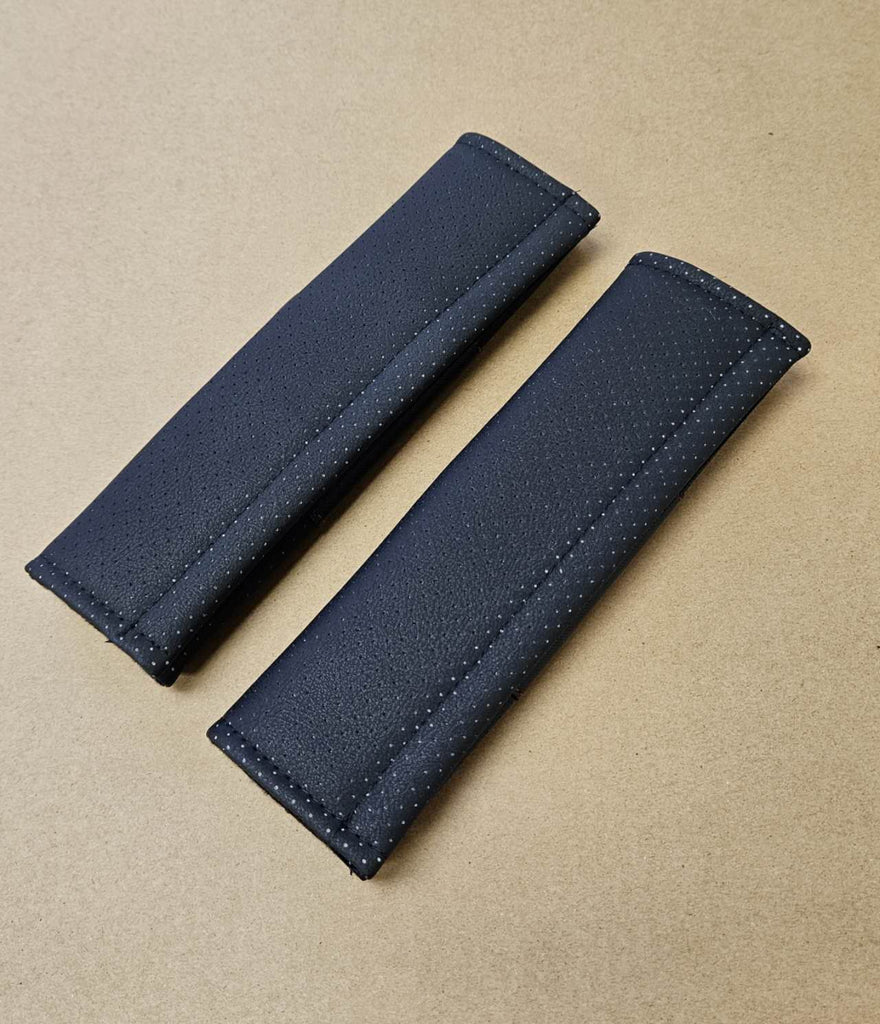 Brand New Universal 2PCS MUGEN POWER Black Leather Auto Car Seat Belt Covers Shoulder Pads Cushion