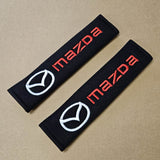 Brand New Universal 2PCS MAZDA Fabric Seat Belt Cover Shoulder Pads Cushions Black