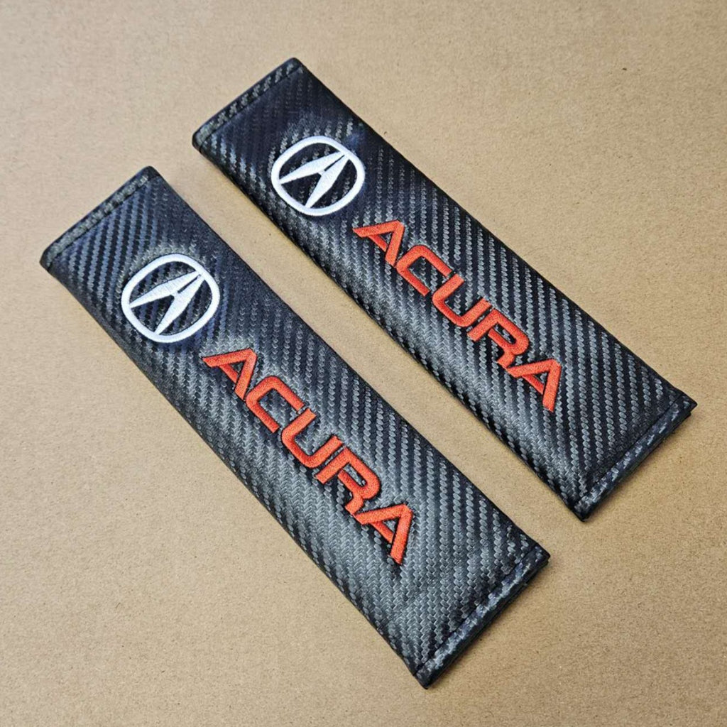 Brand New Universal 2PCS Acura Carbon Fiber Car Seat Belt Covers Shoulder Pad