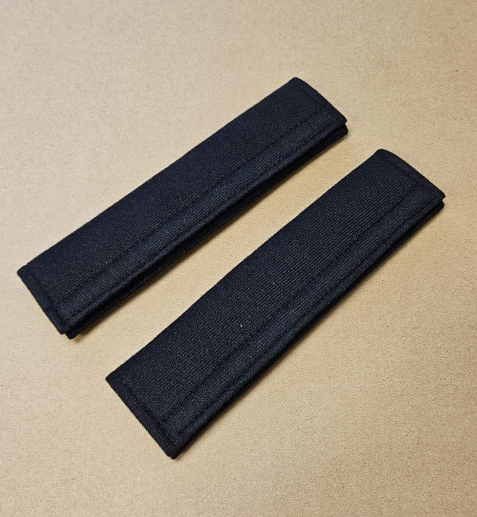 Brand New Universal 2PCS MITSUBISHI Fabric Seat Belt Cover Shoulder Pads Cushions Black