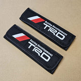 BRAND NEW UNIVERSAL 2PCS TOYOTA TRD Black / Black  Car Seat Belt Cover Pads Shoulder Pad Cushion