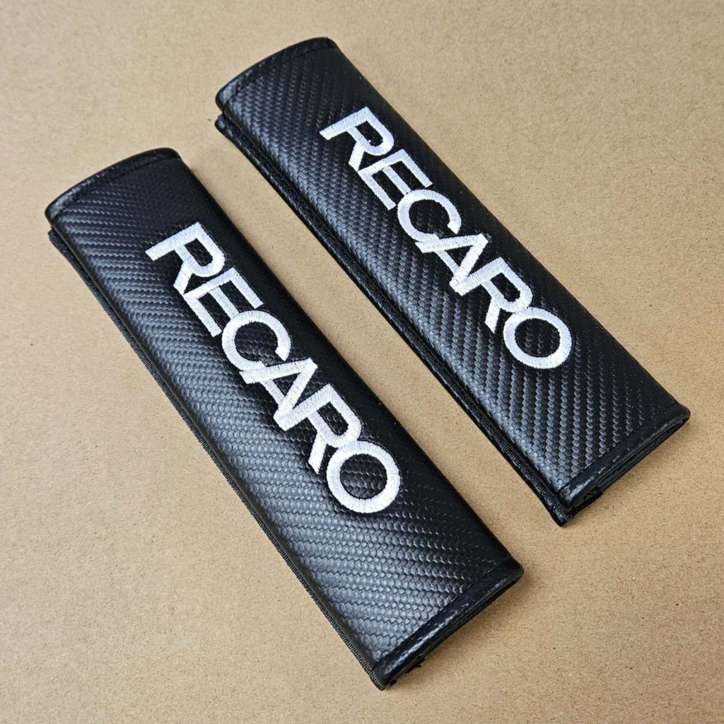 Brand New Universal 2PCS RECARO Carbon Fiber Car Seat Belt Covers Shoulder Pad