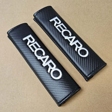 Load image into Gallery viewer, Brand New Universal 2PCS RECARO Carbon Fiber Car Seat Belt Covers Shoulder Pad