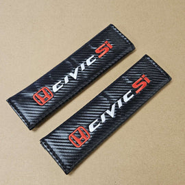 Brand New Universal 2PCS Honda Civic SI Carbon Fiber Car Seat Belt Covers Shoulder Pad