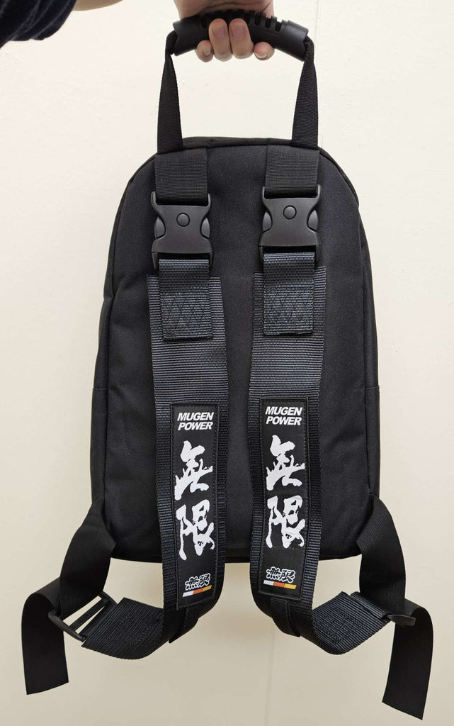 Brand New JDM MUGEN POWER Racing Black Harness Detachable Quick Release & Adjustable Shoulder Strap Backpack