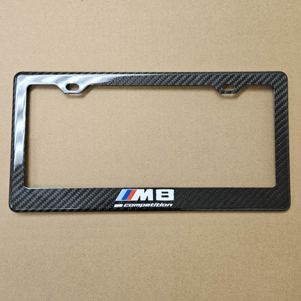Brand New 1PCS BMW M8 M COMPETITION 100% Real Carbon Fiber License Plate Frame Tag Cover Original 3K With Free Caps