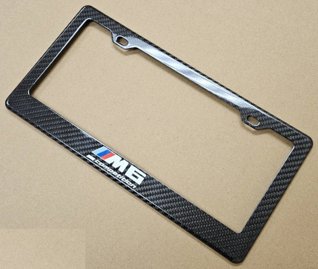 Brand New 1PCS BMW M6 M COMPETITION 100% Real Carbon Fiber License Plate Frame Tag Cover Original 3K With Free Caps