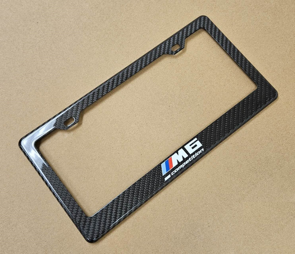 Brand New 1PCS BMW M6 M COMPETITION 100% Real Carbon Fiber License Plate Frame Tag Cover Original 3K With Free Caps