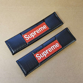 Brand New Universal 2PCS SUPREME Carbon Fiber Car Seat Belt Covers Shoulder Pad Cushion