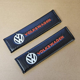 Brand New Universal 2PCS VOLKSWAGEN Carbon Fiber Car Seat Belt Covers Shoulder Pad Cushion