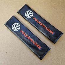Load image into Gallery viewer, Brand New Universal 2PCS VOLKSWAGEN Carbon Fiber Car Seat Belt Covers Shoulder Pad Cushion