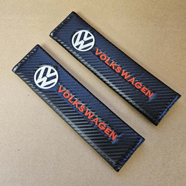 Brand New Universal 2PCS VOLKSWAGEN Carbon Fiber Car Seat Belt Covers Shoulder Pad Cushion