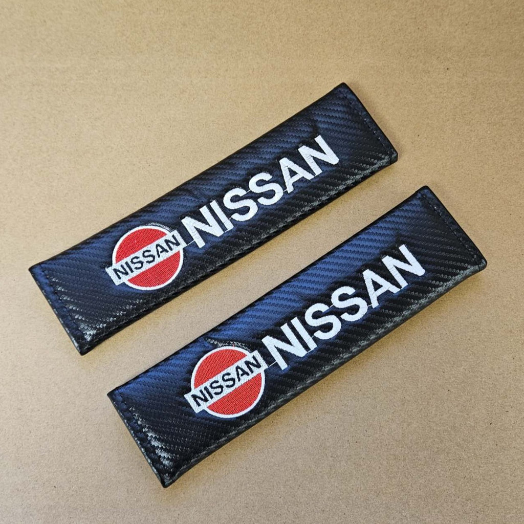 Brand New Universal 2PCS NISSAN Carbon Fiber Car Seat Belt Covers Shoulder Pad Cushion