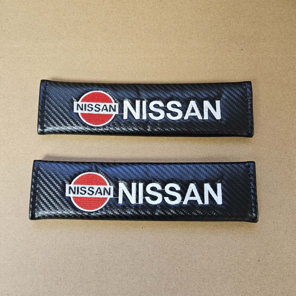 Brand New Universal 2PCS NISSAN Carbon Fiber Car Seat Belt Covers Shoulder Pad Cushion