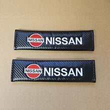Load image into Gallery viewer, Brand New Universal 2PCS NISSAN Carbon Fiber Car Seat Belt Covers Shoulder Pad Cushion