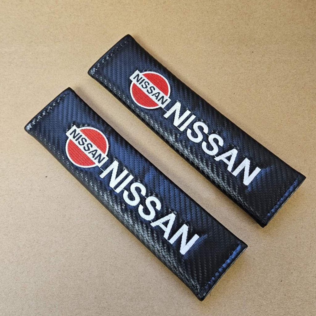 Brand New Universal 2PCS NISSAN Carbon Fiber Car Seat Belt Covers Shoulder Pad Cushion