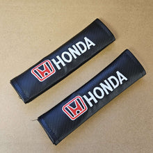 Load image into Gallery viewer, Brand New Universal 2PCS HONDA Carbon Fiber Car Seat Belt Covers Shoulder Pad Cushion