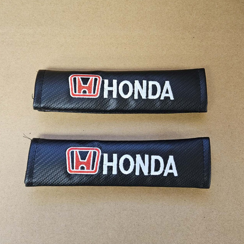 Brand New Universal 2PCS HONDA Carbon Fiber Car Seat Belt Covers Shoulder Pad Cushion