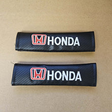 Load image into Gallery viewer, Brand New Universal 2PCS HONDA Carbon Fiber Car Seat Belt Covers Shoulder Pad Cushion