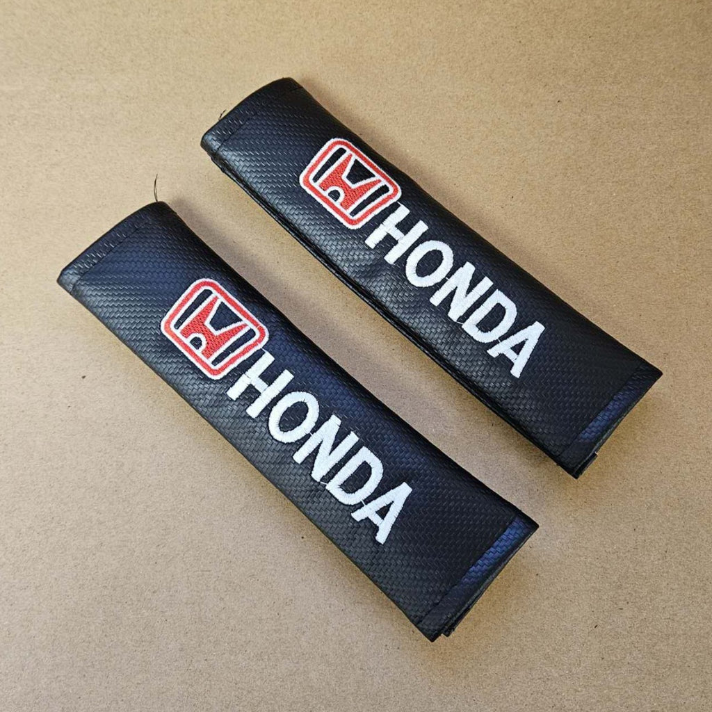 Brand New Universal 2PCS HONDA Carbon Fiber Car Seat Belt Covers Shoulder Pad Cushion