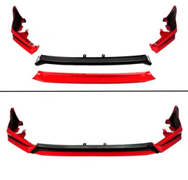 BRAND NEW 4PCS 2022-2024 Honda Civic 11th Gen Yofer Painted V3 Blk Rallye Red Bumper Lip Splitter Kit