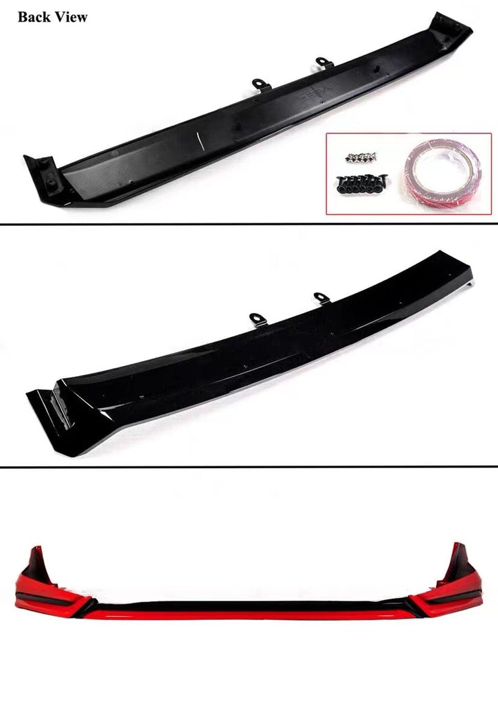 BRAND NEW 4PCS 2022-2023 Honda Civic 11th Gen Yofer Painted V3 Blk Rallye Red Bumper Lip Splitter Kit