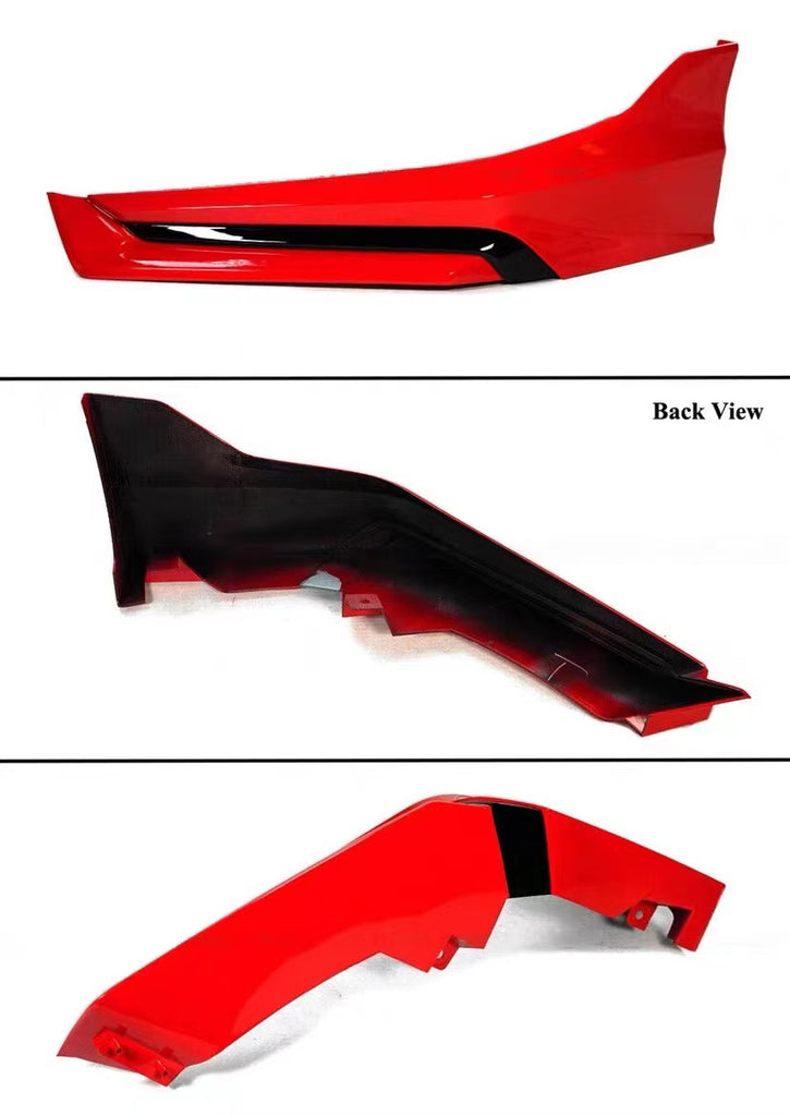 BRAND NEW 4PCS 2022-2023 Honda Civic 11th Gen Yofer Painted V3 Blk Rallye Red Bumper Lip Splitter Kit