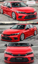 Load image into Gallery viewer, BRAND NEW 4PCS 2022-2023 Honda Civic 11th Gen Yofer Painted V3 Blk Rallye Red Bumper Lip Splitter Kit