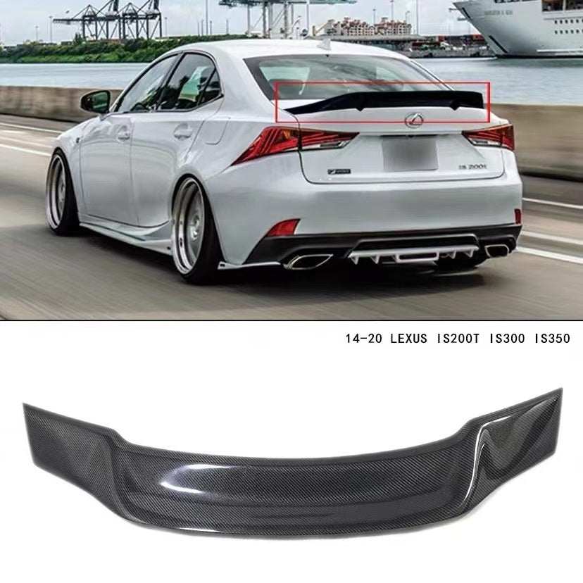 BRAND NEW 2014-2020 LEXUS IS200t IS300 IS350 SEDAN Real Carbon Fiber Rear Trunk R Style High Kicks Spoiler