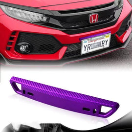 BRAND NEW 1PCS JDM Purple Carbon Fiber Look Bumper Front License Plate Holder Relocate Bracket