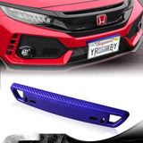 BRAND NEW 1PCS JDM Blue Carbon Fiber Look Bumper Front License Plate Holder Relocate Bracket