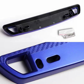 BRAND NEW 1PCS JDM Blue Carbon Fiber Look Bumper Front License Plate Holder Relocate Bracket