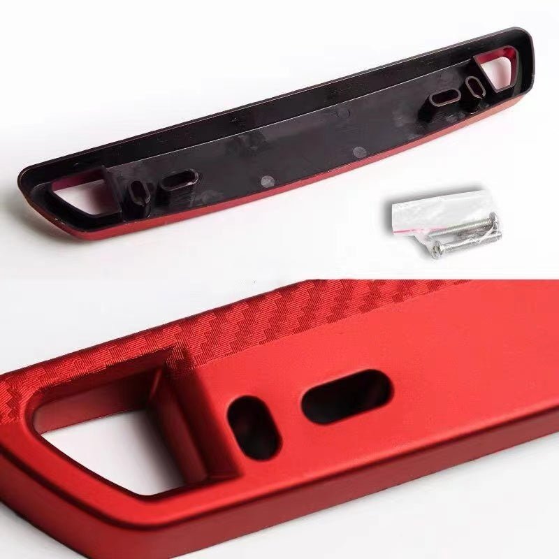 BRAND NEW 1PCS JDM Red Carbon Fiber Look Bumper Front License Plate Holder Relocate Bracket