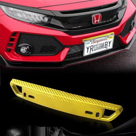 BRAND NEW 1PCS JDM Gold Carbon Fiber Look Bumper Front License Plate Holder Relocate Bracket