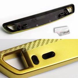 BRAND NEW 1PCS JDM Gold Carbon Fiber Look Bumper Front License Plate Holder Relocate Bracket