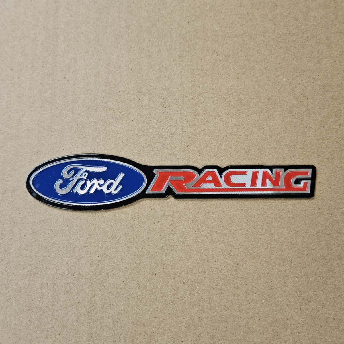 BRAND NEW UNIVERSAL FORD RACING METAL STEEL TRUNK EMBLEM BADGE STICKER ...
