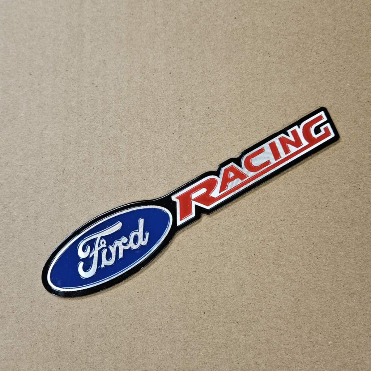 BRAND NEW UNIVERSAL FORD RACING METAL STEEL TRUNK EMBLEM BADGE STICKER ...