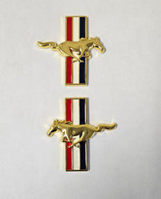 Load image into Gallery viewer, Brand New 79mm 2PCS Ford Mustang Side Fender Emblem Badge Sticker Running Horse Gold