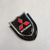 BRAND NEW MITSUBISHI 1PCS Metal Real Carbon Fiber VIP Luxury Car Emblem Badge Decals
