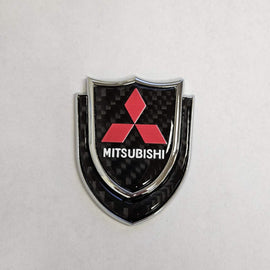 BRAND NEW MITSUBISHI 1PCS Metal Real Carbon Fiber VIP Luxury Car Emblem Badge Decals