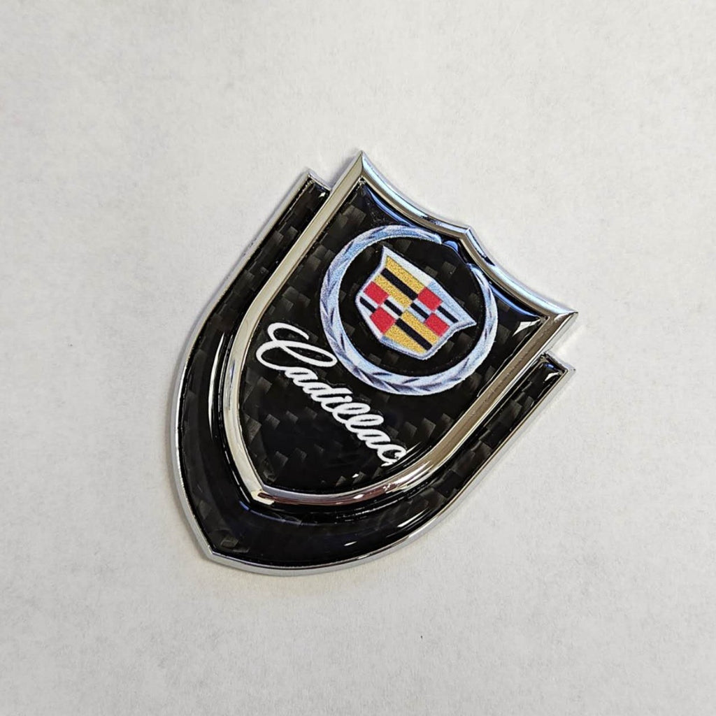 BRAND NEW CADILLAC 1PCS Metal Real Carbon Fiber VIP Luxury Car Emblem Badge Decals