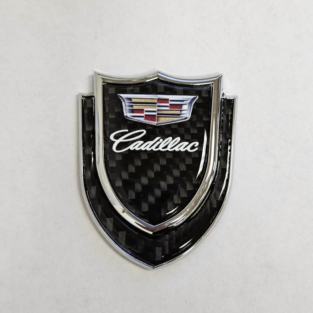 BRAND NEW CADILLAC 1PCS Metal Real Carbon Fiber VIP Luxury Car Emblem Badge Decals