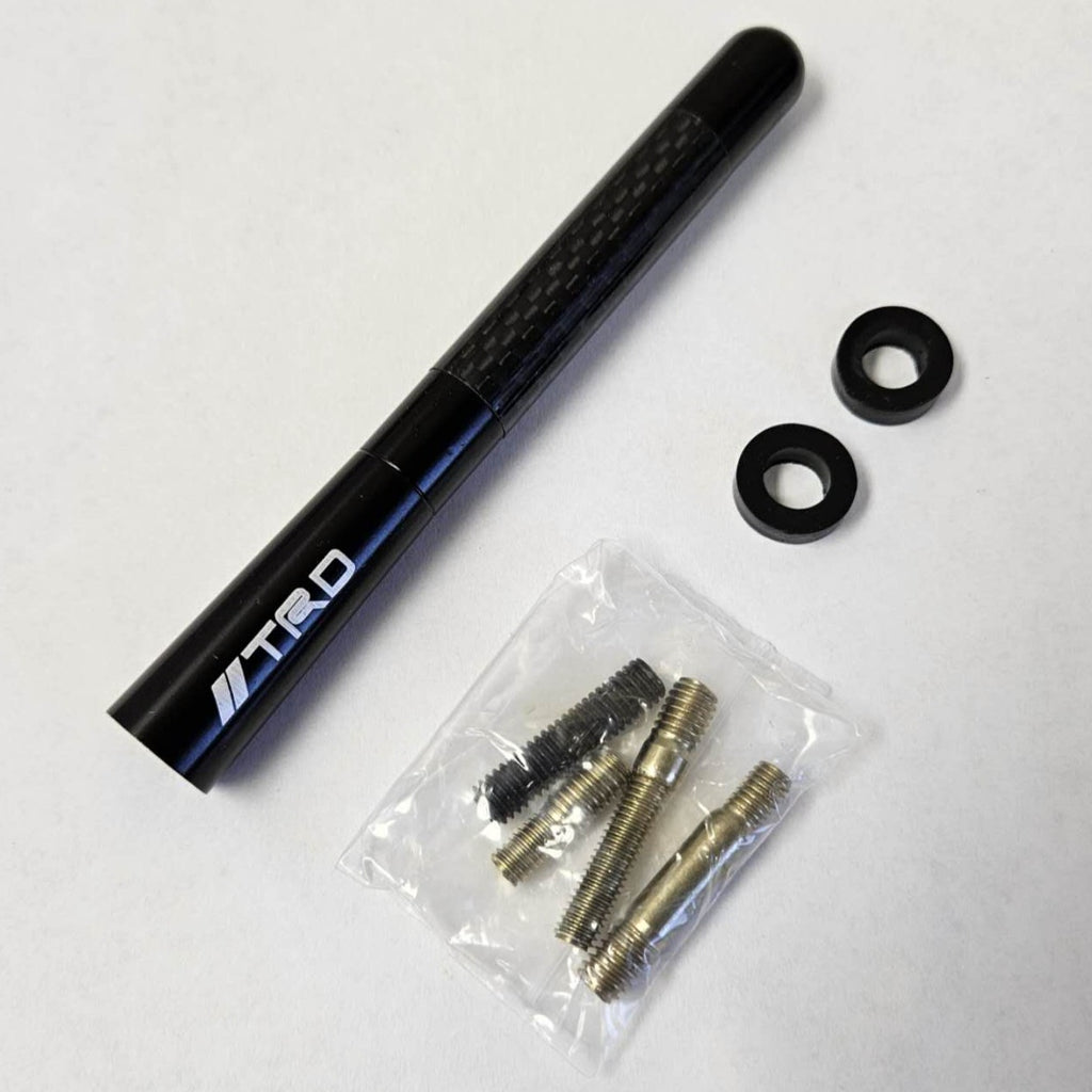 BRAND NEW TOYOTA TRD CARBON FIBER BLACK ANTENNA BLACK Aluminum Stubby 4.7" Inch