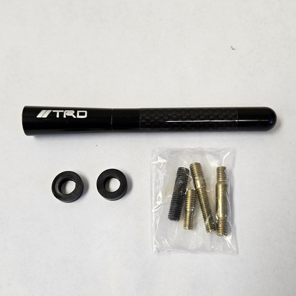 BRAND NEW TOYOTA TRD CARBON FIBER BLACK ANTENNA BLACK Aluminum Stubby 4.7" Inch