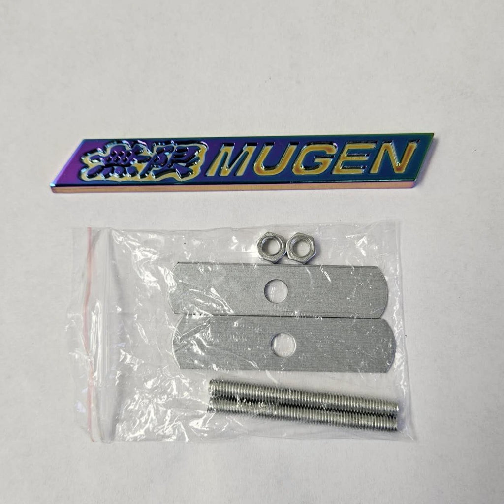 Brand New Universal JDM Mugen Metal Neo Chrome Emblem Front Grille Badge
