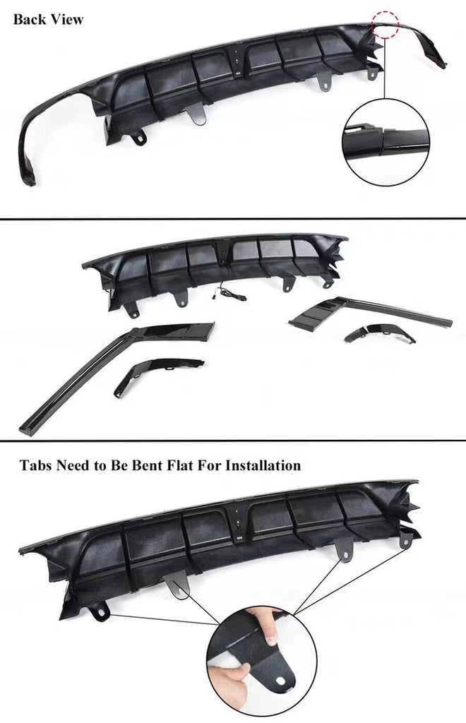 BRAND NEW 2018-2022 ACCORD YOFER V2 LED REAR BUMPER DIFFUSER+ WHITE CORNER APRON SPAT