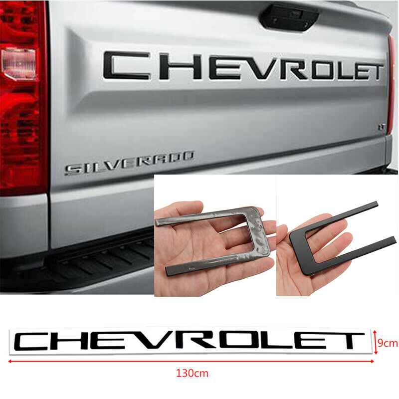 BRAND NEW 2019-2023 CHEVROLET SILVERADO 1500 2500 3500 BLACK TAILGATE LETTERS ABS 3D INSERTS