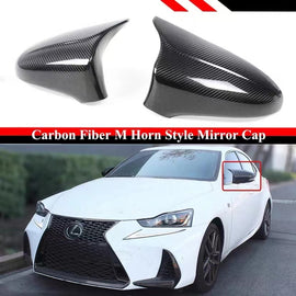 Brand New 2014-2020 LEXUS IS200 IS300 IS350 IS250 M HORN STYLE REAL CARBON FIBER SIDE MIRROR COVER CAP