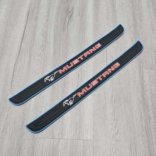 Load image into Gallery viewer, Brand New 2PCS Universal Ford Mustang Blue Rubber Car Door Scuff Sill Cover Panel Step Protector
