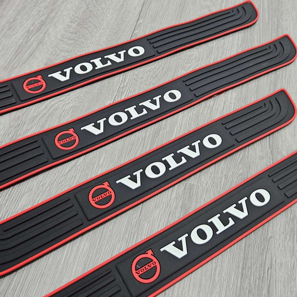 Brand New 4PCS Universal Volvo Red Rubber Car Door Scuff Sill Cover Panel Step Protector